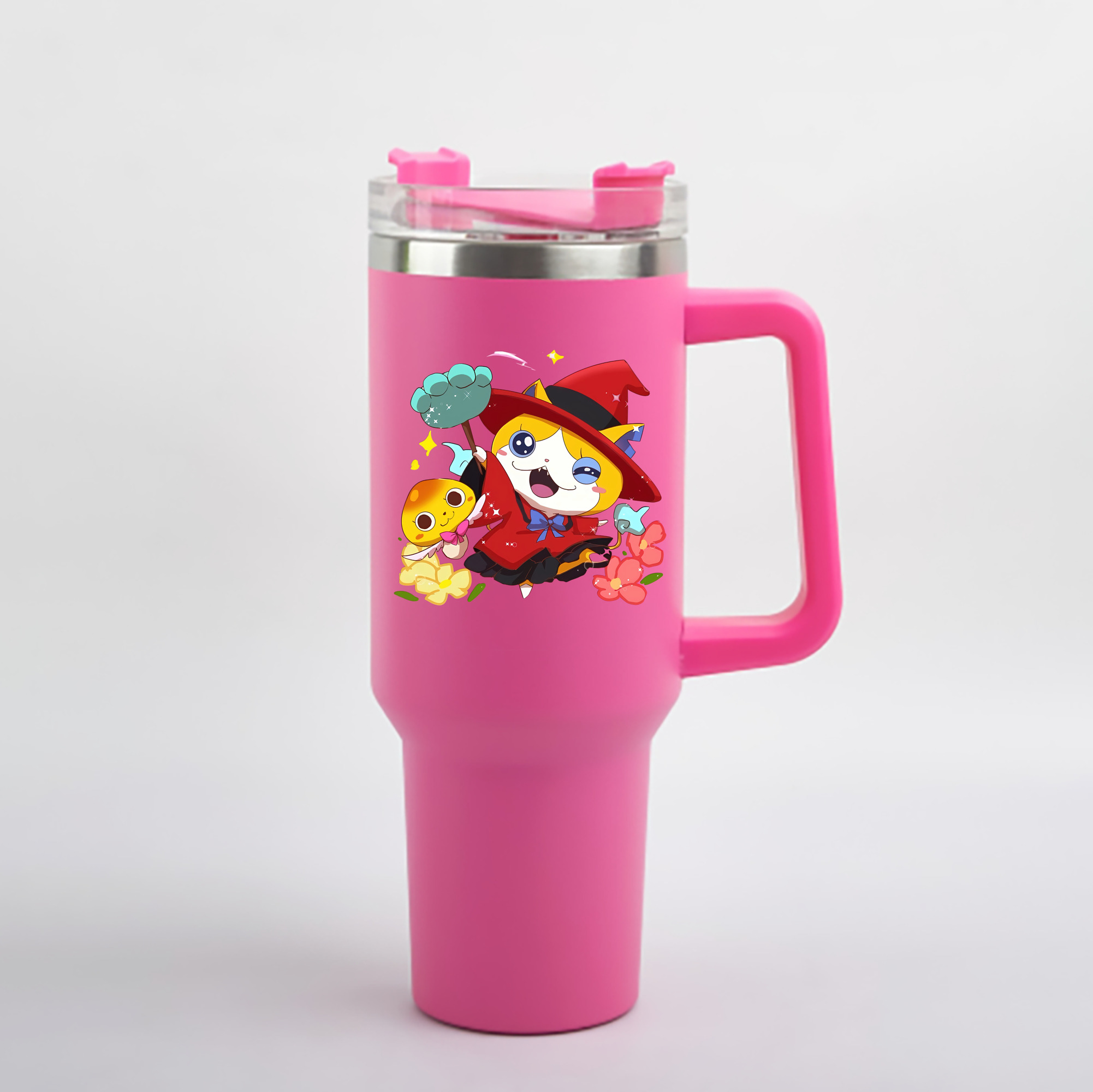 （画像用） 妖怪ウォッチ Yo-kai Watch 1200mL車用タンブラー - クリスタルステッカー（プラスチックストロー付き）